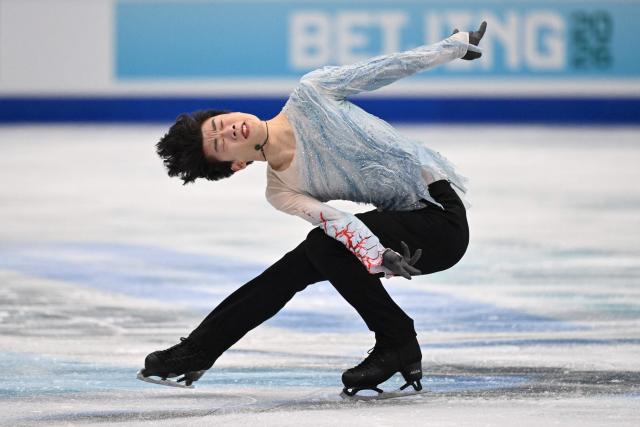China’s Chen Yudong competes in the men’s short program at the ISU Four Continents Figure Skating Championships in Beijing on January 24, 2026. (Photo by Greg Baker / AFP)