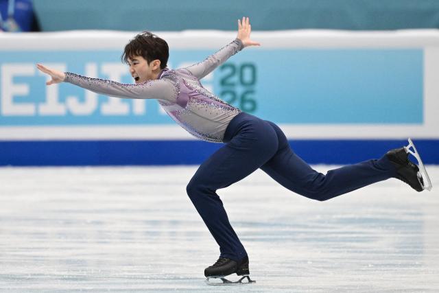 Japan’s Kazuki Tomono competes in the men’s short program at the ISU Four Continents Figure Skating Championships in Beijing on January 24, 2026. (Photo by GREG BAKER / AFP)