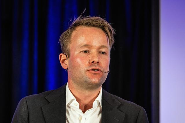 Member of the European Parliament Reinier van Lanschot speaks during the Volt's party national  conference in Utrecht on January 24, 2026, in the run-up to the municipal elections. (Photo by Dingena Mol / ANP / AFP) / Netherlands OUT