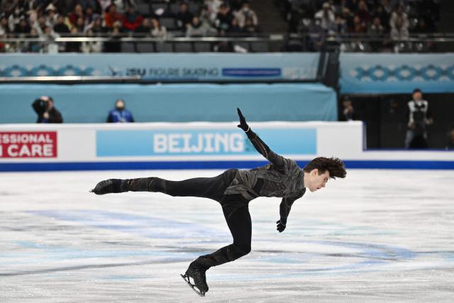 Kazakhstan’s Mikhail Shaidorov competes in the men’s short program at the ISU Four Continents Figure Skating Championships in Beijing on January 24, 2026. (Photo by GREG BAKER / AFP)