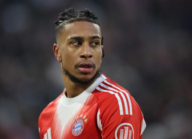 Bayern Munich's French midfielder #17 Michael Olise reacts after the German first division Bundesliga football match between FC Bayern Munich and FC Augsburg in Munich, southern Germany, on January 24, 2026. (Photo by Alexandra BEIER / AFP) / DFL REGULATIONS PROHIBIT ANY USE OF PHOTOGRAPHS AS IMAGE SEQUENCES AND/OR QUASI-VIDEO