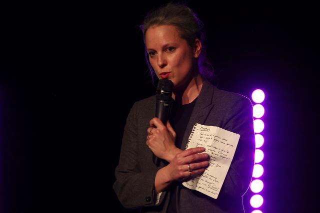 French civil servant and economist Lucie Castets delivers a speech as she takes part in a meeting for the electoral campaign of a local candidate of the upcoming municipal elections in Tours, western France on January 24, 2026. The non-Mélenchonist left-wing primary is attempting to shift into high gear on January 24 in Tours, where its representatives will announce the date and some of the details of a lengthy process ahead of the 2027 presidential election, even though the PS, which is internally divided, remains an observer for the time being. (Photo by ROMAIN PERROCHEAU / AFP)