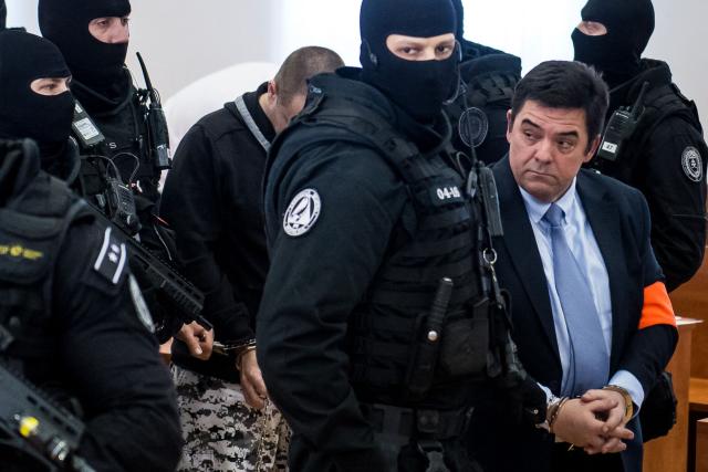(FILES) Slovak businessman Marian Kocner, suspected of ordering the 2018 assassination of investigative journalist Jan Kuciak and his fiancee Martina Kusnirova (R) and defendant Miroslav Marcek (3rdR) are escorted into the courtroom for the start of their trial at the Judicial Academy building in Pezinok, Slovakia, on December 19, 2019. The alleged mastermind of a Slovak investigative journalist's murder is due to stand another retrial on Monday, eight years after the crime rocked the central European country.
Jan Kuciak, a journalist investigating high-level corruption linked to influential businessmen and top politicians, was shot dead with his fiancee, Martina Kusnirova, both 27. (Photo by VLADIMIR SIMICEK / AFP)