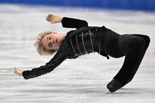 Kazakhstan’s Oleg Melnikov competes in the men’s free skating at the ISU Four Continents Figure Skating Championships in Beijing on January 25, 2026. (Photo by Greg Baker / AFP)
