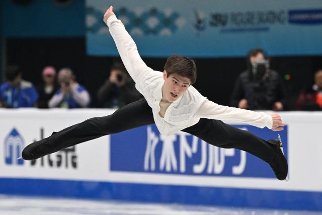 Kazakhstan’s Dias Jirenbayev competes in the men’s free skating at the ISU Four Continents Figure Skating Championships in Beijing on January 25, 2026. (Photo by Greg Baker / AFP)