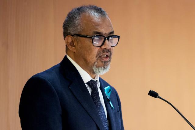 (FILES) World Health Organization (WHO) Director-General Tedros Adhanom Ghebreyesus delivers his report before delegates during the World Health Assembly in Geneva on May 19, 2025. The World Health Organization chief said on January 24, 2026 that the reasons Washington had given for announcing its withdrawal from the agency were "untrue", warning the departure would make the US and the world "less safe". "Unfortunately, the reasons cited for the US decision to withdraw from WHO are untrue," Tedros Adhanom Ghebreyesus said on X, stressing that the UN health agency had "always engaged with the US, and all Member States, with full respect for their sovereignty". (Photo by Fabrice COFFRINI / AFP)