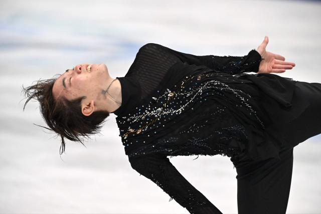Japan’s Kazuki Tomono competes in the men’s free skating at the ISU Four Continents Figure Skating Championships in Beijing on January 25, 2026. (Photo by Greg Baker / AFP)