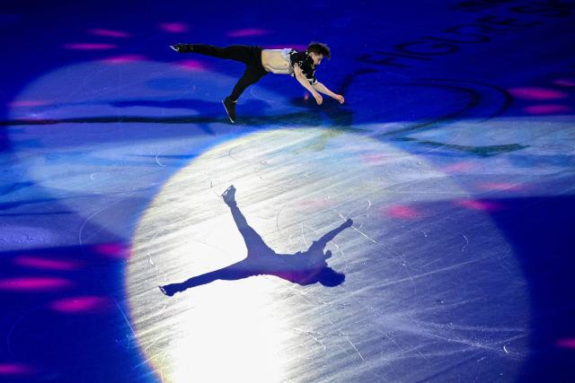 TOPSHOT - Canada's Roman Sadovsky performs in the gala exhibition at the ISU Four Continents Figure Skating Championships in Beijing on January 25, 2026. (Photo by GREG BAKER / AFP)