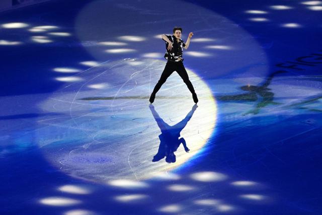 Canada's Roman Sadovsky performs in the gala exhibition at the ISU Four Continents Figure Skating Championships in Beijing on January 25, 2026. (Photo by GREG BAKER / AFP)