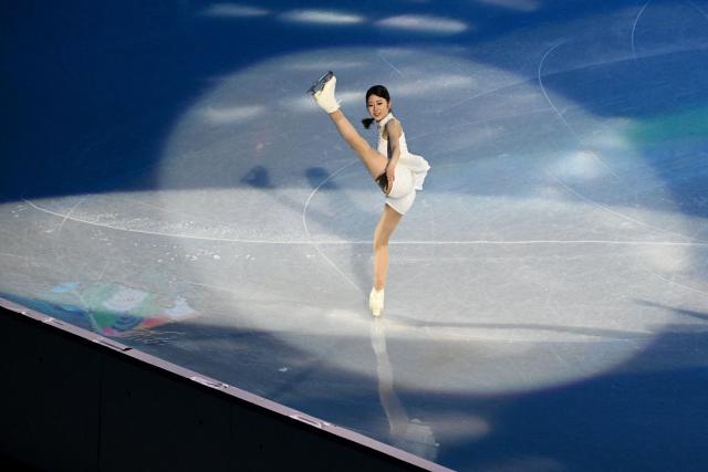 South Korea's Lee Hae-in performs in the gala exhibition at the ISU Four Continents Figure Skating Championships in Beijing on January 25, 2026. (Photo by GREG BAKER / AFP)