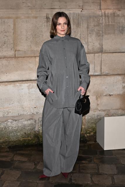 French actress Valerie Donzelli poses for a photocall upon arrival to attend the Jacquemus Menswear ready-to-wear Fall-Winter 2026/2027 collection as part of the Men Paris Fashion Week in Paris on January 25, 2026. (Photo by Blanca CRUZ / AFP)