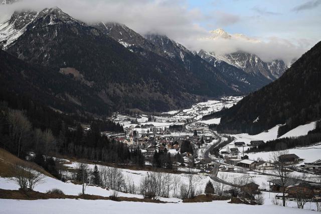 (FILES) A picture shows the Antholzer Valley and the village of Antholz, one of the host cities of the Milano Cortina 2026 Olympic Games, on January 22, 2025. Antholz will host the competition during Milano Cortina 2026 Olympic Games from February 6 to February 22, 2026. (Photo by MARCO BERTORELLO / AFP)