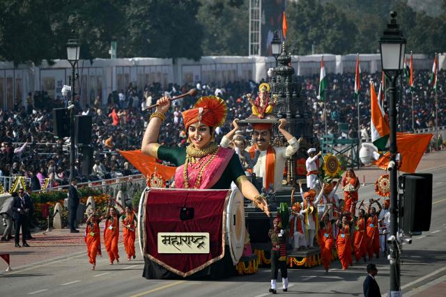 Tableau from India's Maharashtra state take part in India's 77th Republic Day parade at Kartavya Path in New Delhi on January 26, 2026.  (Photo by Sajjad HUSSAIN / AFP)