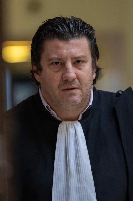 French lawyer Guillaume de Palma, representing French far-right Rassemblement National's MP Marie-France Lorho (not pictured) arrives for the verdict in her trial for embezzlement of public funds, at the Marseille courthouse on January 26, 2026. Mayor of Orange Yann Bompard was sentenced  to five years of ineligibility  and an 18-month suspended prison term for holding a fictitious job as a parliamentary assistant. The Marseille criminal court also sentenced Marie-France Lorho to five years of ineligibility with immediate enforceability for failing to terminate this parliamentary assistant employment contract. (Photo by MIGUEL MEDINA / AFP)