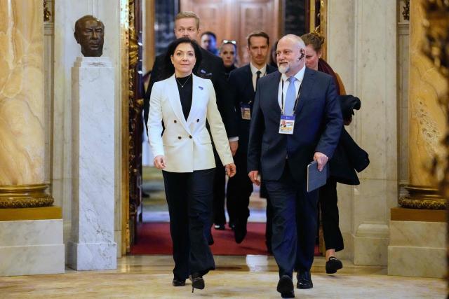 German Economy and Energy Minister Katherina Reiche arrives for the opening session of the North Sea Summit in Hamburg, northern Germany, where the North Sea coastal states aim to strengthen cross-border cooperation in the expansion of offshore wind energy and hydrogen infrastructure on January 26, 2026. European leaders and Energy ministers meet in Germany to discuss North Sea energy and security cooperation, but fears over US designs on the Arctic island of Greenland may overshadow the talks. (Photo by Martin Meissner / Pool / AFP)