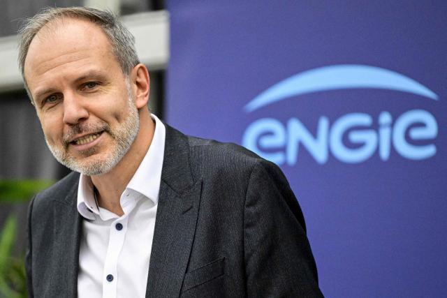 Vincent Verbeke, CEO Engie Belgium looks on during the opening of a new battery park of energy company Engie in Vilvoorde January 26, 2026. The new park is said to be the biggest in the country with 320 lithium-ion battery containers. (Photo by DIRK WAEM / Belga / AFP) / Belgium OUT