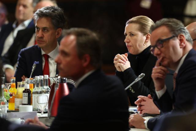 Denmark's Prime Minister Mette Frederiksen listens to a speech during the North Sea Summit on January 26, 2026 at the City Hall of Hamburg, northern Germany. European leaders meet to discuss North Sea energy and security cooperation, but fears over US designs on the Arctic island of Greenland may overshadow the talks. The region has long worried about threats posed by Russia -- but more recently tensions have surged over US President Donald Trump's push for the autonomous territory of Denmark. (Photo by Ronny HARTMANN / AFP)