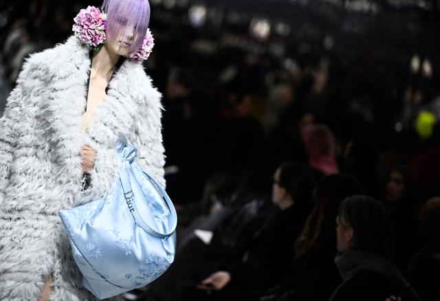 A model presents a creation for Christian Dior during the Women's Haute Couture Spring/Summer 2026 collection fashion show as part of the Paris Haute Couture Fashion Week, in Paris, on January 26, 2026. (Photo by JULIEN DE ROSA / AFP)