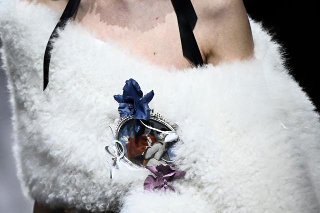 A model presents a creation for Christian Dior during the Women's Haute Couture Spring/Summer 2026 collection fashion show as part of the Paris Haute Couture Fashion Week, in Paris, on January 26, 2026. (Photo by JULIEN DE ROSA / AFP)