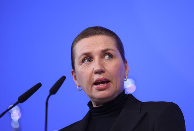 Denmark's Prime Minister Mette Frederiksen speaks at a press conference the heads of State signed the Hamburg declaration during the North Sea Summit on January 26, 2026 at the City Hall of Hamburg, northern Germany. European leaders meet to discuss North Sea energy and security cooperation, but fears over US designs on the Arctic island of Greenland may overshadow the talks. The region has long worried about threats posed by Russia -- but more recently tensions have surged over US President Donald Trump's push for the autonomous territory of Denmark. (Photo by Ronny HARTMANN / AFP)