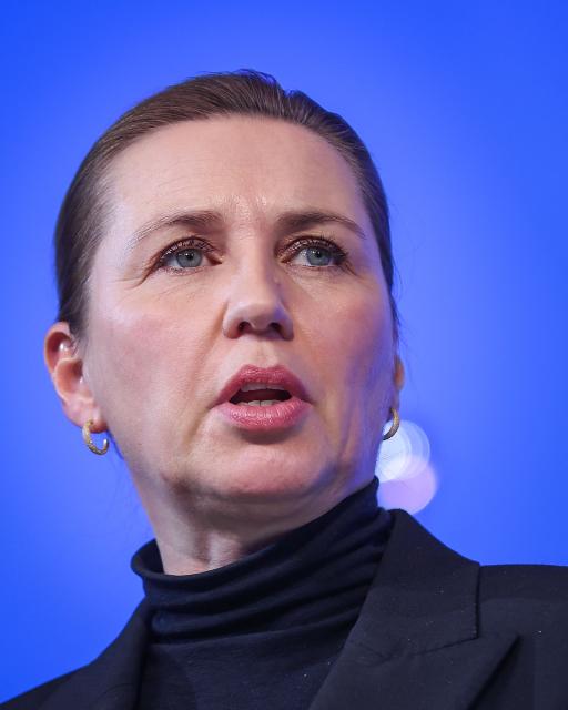 Denmark's Prime Minister Mette Frederiksen speaks at a press conference the heads of State signed the Hamburg declaration during the North Sea Summit on January 26, 2026 at the City Hall of Hamburg, northern Germany. European leaders meet to discuss North Sea energy and security cooperation, but fears over US designs on the Arctic island of Greenland may overshadow the talks. The region has long worried about threats posed by Russia -- but more recently tensions have surged over US President Donald Trump's push for the autonomous territory of Denmark. (Photo by Ronny HARTMANN / AFP)