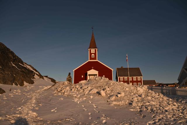 A photo shows a church in the city of Nuuk, western Greenland, on January 26, 2026. (Photo by Ina FASSBENDER / AFP)