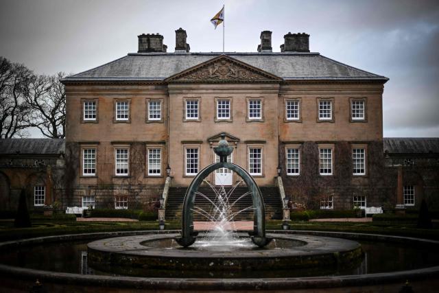 This photo taken on January 16, 2026 shows a general view of Dumfries House, headquarters of the King's Foundation near Cumnock, south of Glasgow, Scotland. The 2,000-acre estate is the headquarters of the King's Foundation and at the heart of a new Amazon Prime documentary "Finding Harmony: A King's Vision" which is set to premiere on January 28. (Photo by Andy BUCHANAN / AFP) / TO GO WITH Britain-royals-environment-climate-charity-education, REPORTAGE by Akshata KAPOOR