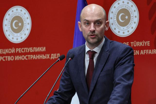French Foreign Minister Jean-Noel Barrot speaks during a press conference with his Turkish counterpart in Ankara, on January 27, 2026. (Photo by Adem ALTAN / AFP)