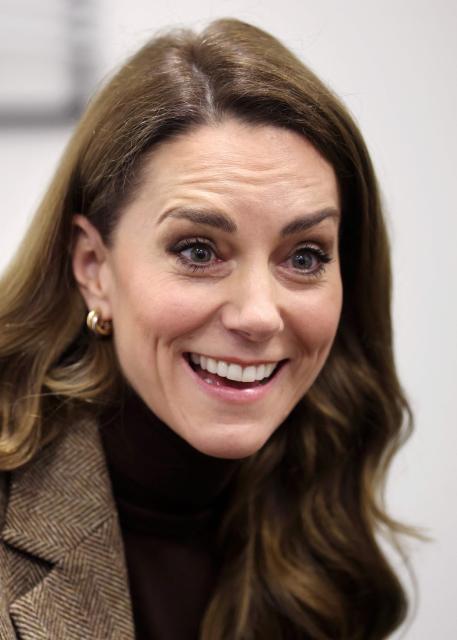 Britain's Catherine, Princess of Wales, reacts during a visit to Family Action's Children's Trauma Therapy Service in Bradford, northern England on January 27, 2026. (Photo by Chris Jackson / POOL / AFP)