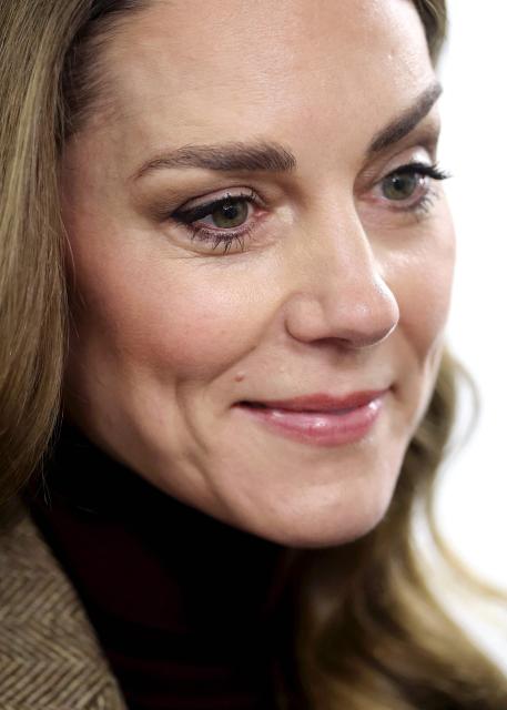 Britain's Catherine, Princess of Wales, reacts during a visit to Family Action's Children's Trauma Therapy Service in Bradford, northern England on January 27, 2026. (Photo by Chris Jackson / POOL / AFP)