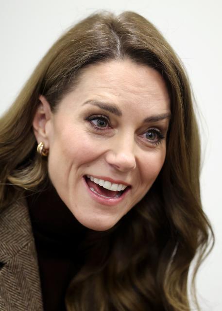 Britain's Catherine, Princess of Wales, reacts during a visit to Family Action's Children's Trauma Therapy Service in Bradford, northern England on January 27, 2026. (Photo by Chris Jackson / POOL / AFP)