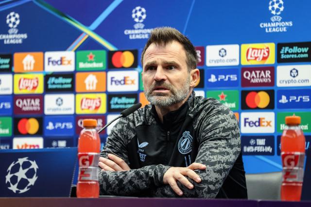 Club's Croatian head coach Ivan Leko delivers a press conference in Brugge on January 27, 2026, on the eve of the UEFA Champions League first round day 8 football match between Club Brugge KV and the Olympique de Marseille (OM). (Photo by BRUNO FAHY / Belga / AFP) / Belgium OUT