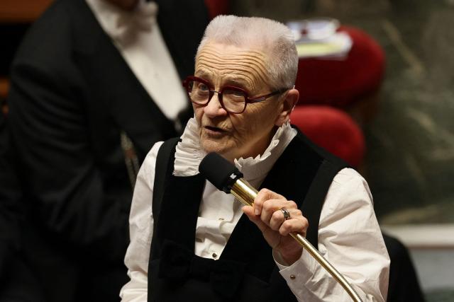 France's Decentralisation Minister Francoise Gatel delivers a speech during a session of questions to the government at The National Assembly, France's lower house parliament, in Paris on January 27, 2026. On January 27, 2026, the Assembly is expected to reject two new motions of no confidence tabled by the left outside the PS and the far right, in response to the Prime Minister's decision to once again use Article 49.3 to push through the expenditure section and the entire state budget for 2026. (Photo by Dimitar DILKOFF / AFP)