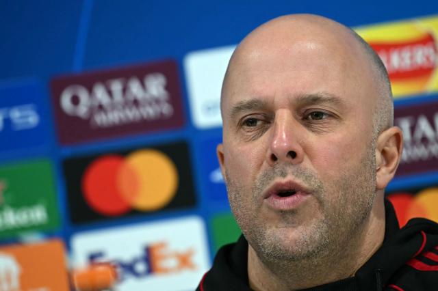Liverpool's Dutch manager Arne Slot attends a press conference at Anfield stadium in Liverpool, north-west England on January 27, 2026, on the eve of their UEFA Champions League, league phase football match against Qarabag. (Photo by Paul ELLIS / AFP)