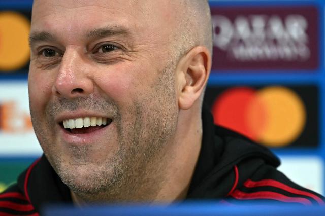 Liverpool's Dutch manager Arne Slot attends a press conference at Anfield stadium in Liverpool, north-west England on January 27, 2026, on the eve of their UEFA Champions League, league phase football match against Qarabag. (Photo by Paul ELLIS / AFP)