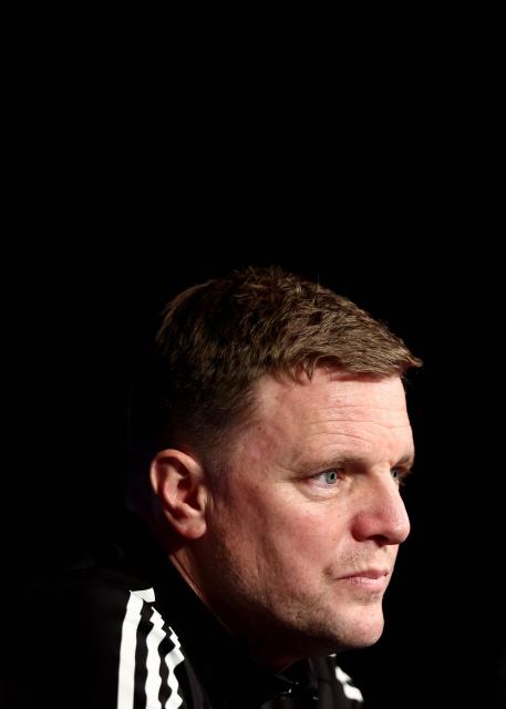 Newcastle United's English head coach Eddie Howe attends a press conference at the Parc des Princes Stadium in western Paris on January 27, 2026, on the eve of the UEFA Champions League first round day 8 football match between Paris Saint-Germain and Newcastle. (Photo by FRANCK FIFE / AFP)