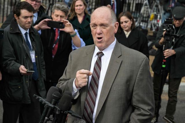 (FILES) White House 'border czar' Tom Homan speaks to the press outside the West Wing of the White House in Washington, DC, on January 14, 2026. Homan, President Donald Trump's "border czar," arrived in Minneapolis on January 27, 2026, as the US president struggled with damage control after the fatal shootings of two civilians fueled a storm of criticism over his signature immigration crackdown. Some federal agents -- including Gregory Bovino, a Border Patrol commander famed for reveling in aggressive, televised immigration crackdowns -- were expected to leave Minneapolis. (Photo by Oliver Contreras / AFP)