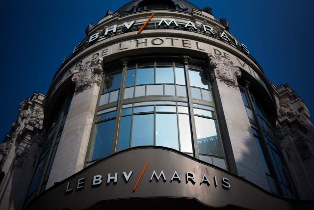 (FILES) A picture taken on March 18, 2016 in Paris, shows the building of the BHV Marais store. The Galeries Lafayette group announced on January 28, 2026 that it had “finalised” the sale of the Parisian department store BHV “to the investor to whom it had granted exclusivity” last December, without disclosing the latter's name. (Photo by MARTIN BUREAU / AFP)