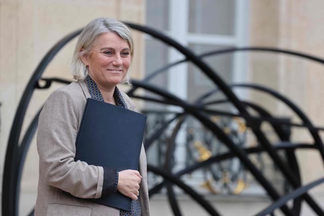 France's Health Minister Stephanie Rist leaves after attending the weekly cabinet meeting at The Elysee Presidential Palace, in Paris, on January 28, 2026. (Photo by Ludovic MARIN / AFP)