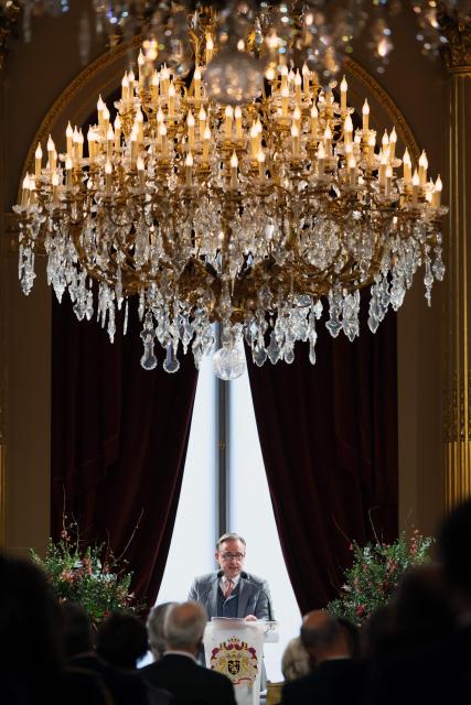Belgium's Prime Minister Bart De Wever delivers a speech at a New Year's reception organized by the Royal Family for the Belgian Authorities, at the Royal Palace in Brussels, on January 28, 2026. (Photo by BENOIT DOPPAGNE / Belga / AFP) / Belgium OUT