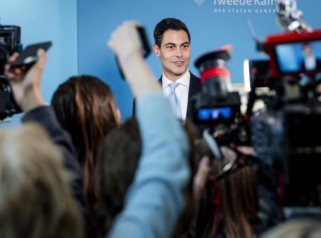 D66 leader  Rob Jetten arrives for a meeting on the forming of a new cabinet with coalition negotiator in The Hague, on January 28, 2026. (Photo by Remko de Waal / ANP / AFP) / Netherlands OUT