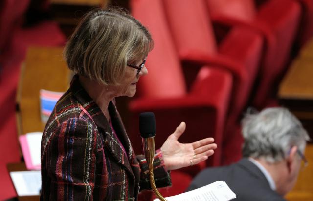 Droite Republicaine's MP Véronique Louwagie speaks during a session of questions to the government at The National Assembly, France's lower house parliament, in Paris on January 28, 2026. (Photo by Thomas SAMSON / AFP)