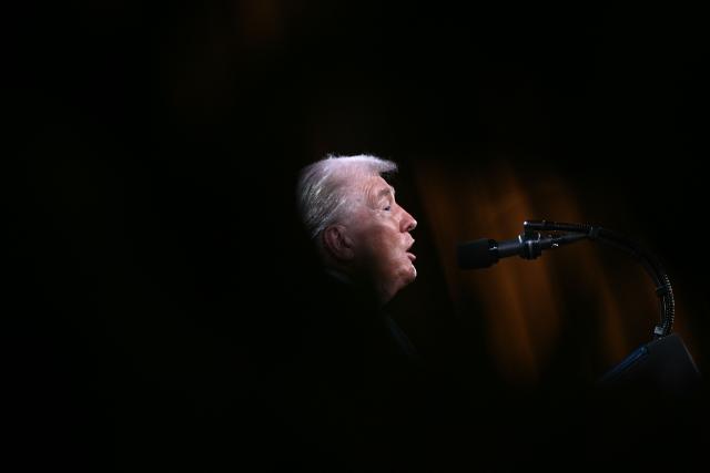 US President Donald Trump delivers remarks on 'Trump Accounts' at the Andrew W. Mellon Auditorium in Washington, DC, on January 28, 2026. (Photo by Brendan SMIALOWSKI / AFP)