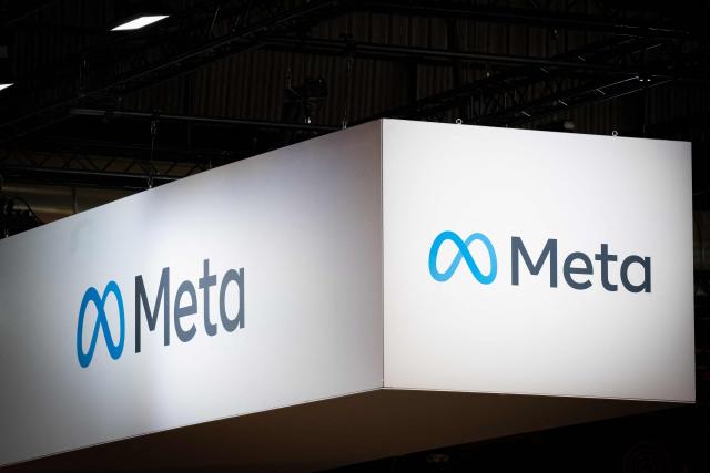 (FILES) A logo of US company's Meta is displayed during the Vivatech technology startups and innovation fair, at the Porte de Versailles exhibition center in Paris, on May 22, 2024. Meta on January 28 reported quarterly earnings that topped market expectations, as revenue grew along with investments in artificial intelligence. (Photo by ALAIN JOCARD / AFP)