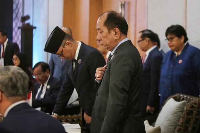 Myanmar's Permanent Secretary of the Ministry of Foreign Affairs Hau Khan Sum arrives for the Association of Southeast Asian Nations (ASEAN) Foreign Ministers' Retreat in Cebu City on January 29, 2026. (Photo by Jacqueline Hernandez / POOL / AFP)