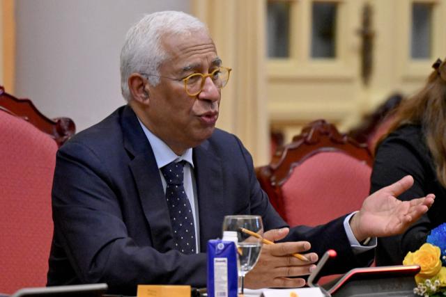European Council President Antonio Costa speaks during a meeting with Vietnam's President Luong Cuong (not pictured) at the Presidential Palace in Hanoi on January 29, 2026. (Photo by Nhac NGUYEN / POOL / AFP)