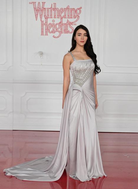 US actress Caylee Cowan attends the world premiere of "Wuthering Heights" at the TCL Chinese Theatre in Los Angeles on January 28, 2026. (Photo by Frederic J. BROWN / AFP)