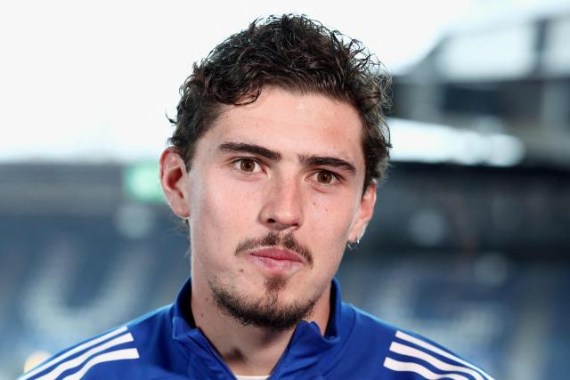 Strasbourg's Argentine forward Joaquin Panichelli looks on during an interview at the Stade de la Meinau in Strasbourg, eastern France on January 28, 2026. (Photo by FREDERICK FLORIN / AFP)