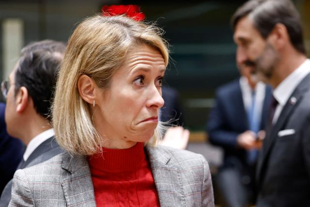 EU High Representative and Vice-President for Foreign Affairs and Security Policy Kaja Kallas reacts as she arrives for a EU Foreign Affairs Council meeting at the EU headquarters in Brussels on January 29, 2026. The Council is expected to discuss the latest developments in Ukraine with discussions focused on peace negotiations, support for Ukraine and pressure on Russia. (Photo by SIMON WOHLFAHRT / AFP)
