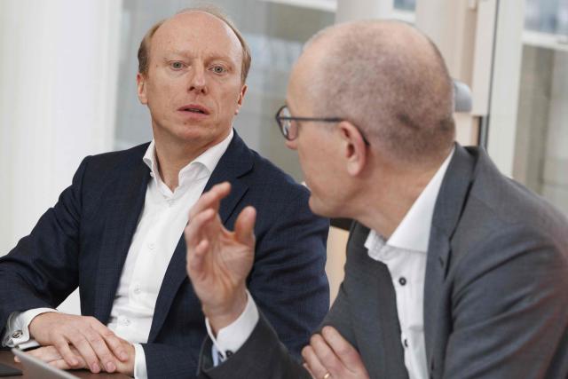 ING CEO Peter Adams speaks during a press conference to announce the 2025 year results of the ING Belgium banking group, in Brussels on January 29, 2026. (Photo by NICOLAS MAETERLINCK / Belga / AFP) / Belgium OUT